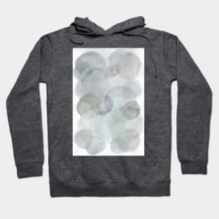 Grey Bubbles  - Minimalist Abstract Watercolor Painting Hoodie